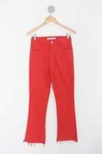 Calça de sarja morena rosa feminina vermelha