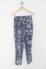 Calça de tecido feminina azul estampada 