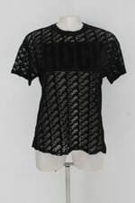 T-shirt john john feminina preto com Hotfix e Transparência