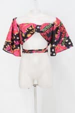 Blusa cropped feminina estampada