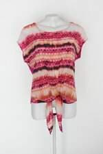 Blusa feminina rosa estampada