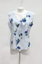 Blusa curva perigosa feminina azul floral 