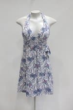 Vestido liquido feminino branco estampado com Bojo