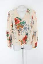 Blusa manga longa feminina estampada 