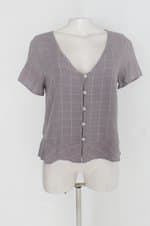 Blusa damyller feminina cinza xadrez