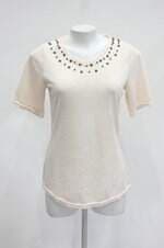 Blusa feminina bege com Aplique