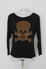 Blusa marrom café feminina preta com Hotfix