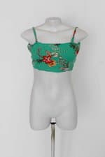 Regata  cropped feminino verde  estampado