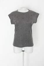 Blusa loverly feminina cinza com Aplique