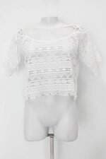 Blusa de renda roberio sampaio feminina branca com Transparência e Recortes