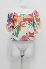 Blusa feminina branca estampada