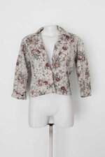 Blazer feminino cinza  estampado
