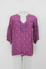Blusa ateen feminina roxa estampada com Vivo