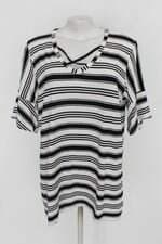 Blusa stroke feminina listrada com Tiras