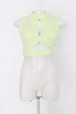 Regata Cropped razzo feminina verde com Recortes