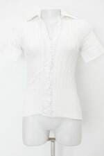 Blusa innocence feminina branca com Recortes e Franzido