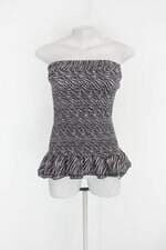 Blusa use mika feminina bicolor com Babado e Cós com elástico