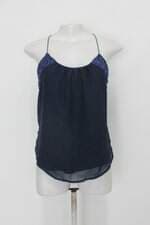 Regata feminina azul com Aplique