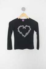 Blusa manga longa Infantil florenza preta com silk