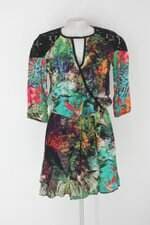 Vestido feminino estampado com Renda