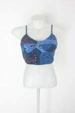 Top feminino azul estampado