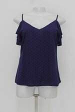 Blusa Juni feminina roxa estampa poás 