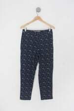 Calça de tecido chek feminina azul floral 