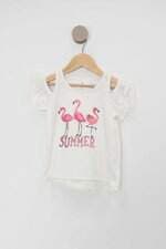 Blusa Infantil renner off-white com silk e recortes