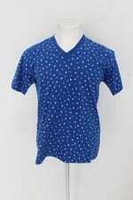 Camiseta masculina azul estampada