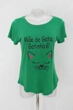 Blusa feminina verde estampada
