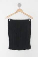 Saia de tricot feminina preta com Cós com elástico