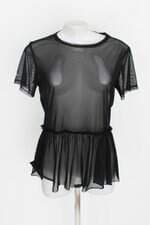 Blusa feminina preta com Transparência