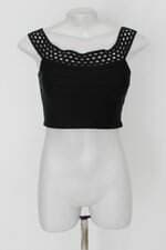 Top C&A feminino preto com Recortes