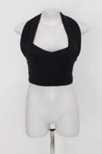 Blusa Cropped Trapezia feminina preta