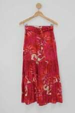 saia C&A feminina floral com faixa na cintura