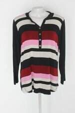 Blusa gota marítima feminina preta listrada 