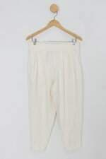 Calça de tecido mari malpighi feminina off-white com Pregas