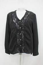 Camisa patricia foster feminina preta com Renda e Barra Mullet