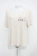 Blusa básica feminina bege com Bordado