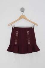 Saia feminina vinho com Aplique