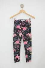 Calça legging de moletinho Infantil renner preta floral