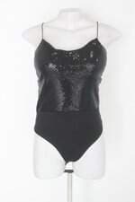 Body feminino preto com Paetê