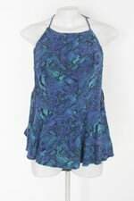 Blusa feminina azul estampado