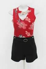 Macaquinho e-star feminino estampado