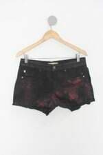 Shorts dzarm feminino preto com Degradê e Franja