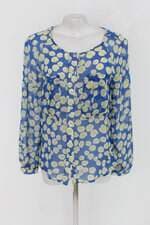 Blusa mixed feminina azul estampada com Transparência