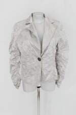 Blazer shoulder feminino cinza com Forro e Franzido