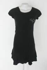 Vestido feminino preto com Babado e Aplique