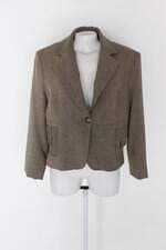 Blazer practory feminino marrom mesclado com Forro e Ombreira
