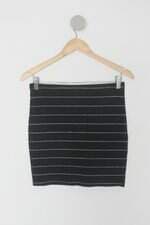 Saia feminina preta listrada